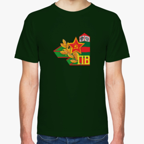 Футболка с принтом Пограничная. Пограничник. Погранец.