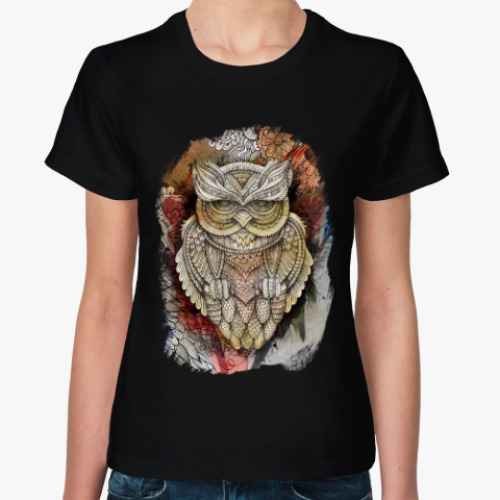 Женская футболка с принтом Сова