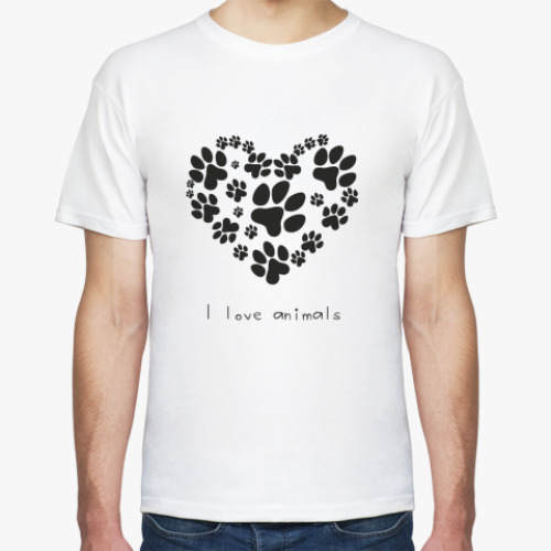 Футболка с принтом I love animals