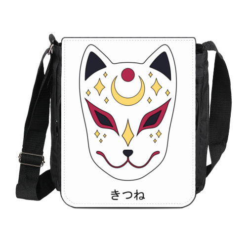 Сумка на плечо (мини-планшет) с принтом Кицунэ