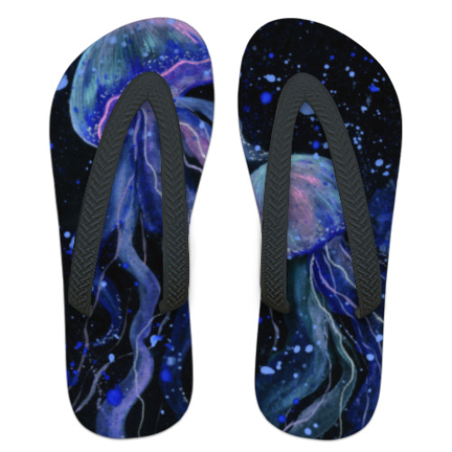 Шлепанцы (сланцы) с принтом Медузы