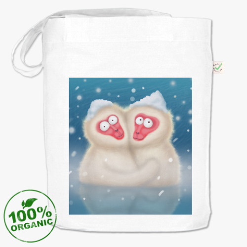 Сумка шоппер с принтом Макаки-Обнимаки