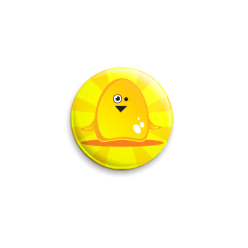 Значок 25мм с принтом Маленький глупый цыпленок