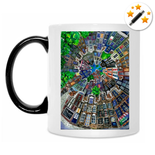 Кружка-хамелеон с принтом Амстердам
