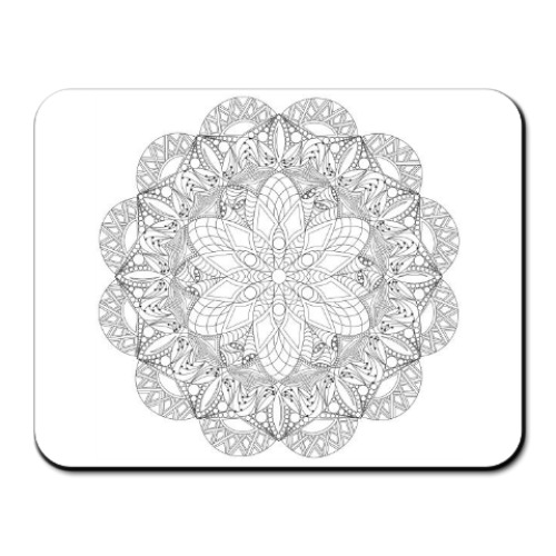 Коврик для мыши с принтом Цветочная Мандала