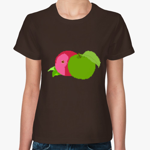 Женская футболка с принтом Green apple.