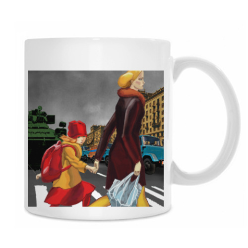 Кружка с принтом Люди или животные?