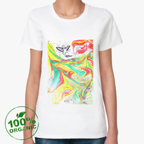 Женская футболка из органик-хлопка с принтом Расцветение