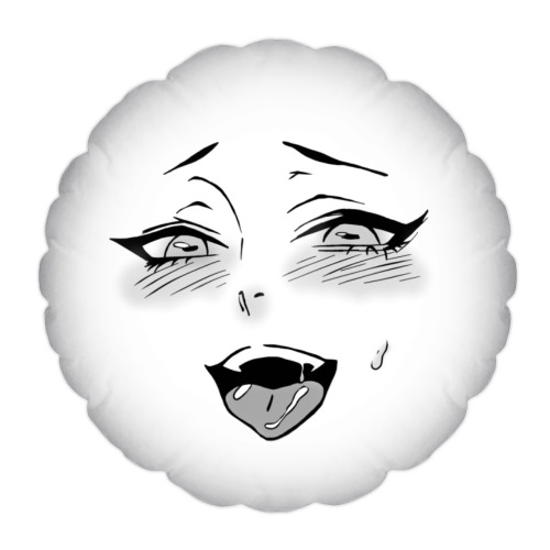 Подушка с принтом Ахегао, аниме, взгляд, тян, хентай, каваи