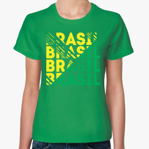 Женская футболка с принтом Сборная Бразилии по футболу