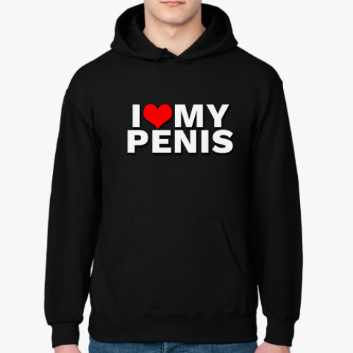 Толстовка худи с принтом I love my penis