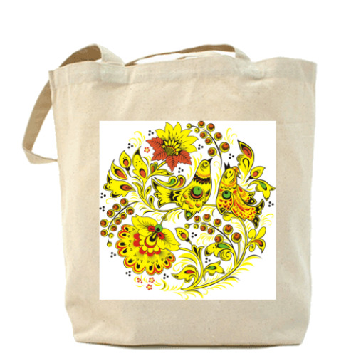 Сумка шоппер с принтом Хохлома