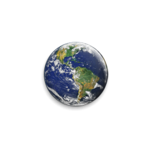 Значок 25мм с принтом Планета Земля