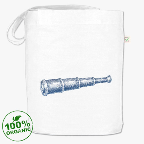 Сумка шоппер с принтом Море винтаж подзорная труба