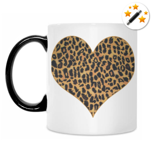 Кружка-хамелеон с принтом LEOPARD HEART
