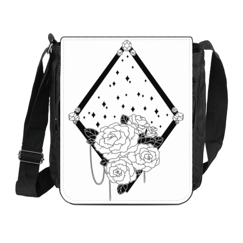 Сумка на плечо (мини-планшет) с принтом Roses