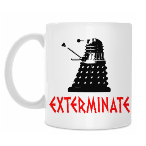 Кружка с принтом Далек EXTERMINATE