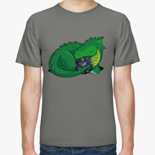 Футболка с принтом Дракон и кубик