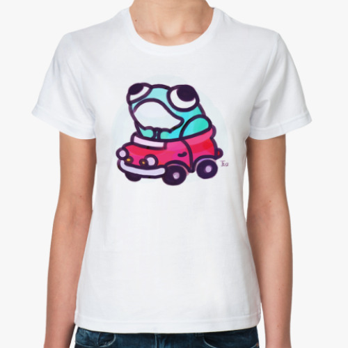 Классическая футболка с принтом лягушка