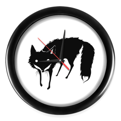 Настенные часы с принтом лиса