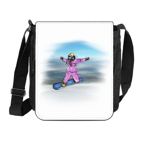 Сумка на плечо (мини-планшет) с принтом Сноуборд