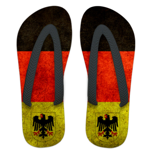 Шлепанцы (сланцы) с принтом   Немецкий флаг