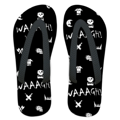 Шлепанцы (сланцы) с принтом Орки