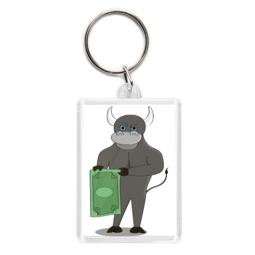 Брелок с принтом Бык с долларом