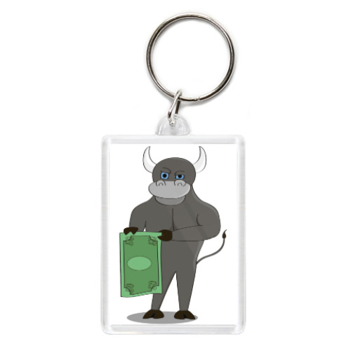 Брелок с принтом Бык с долларом