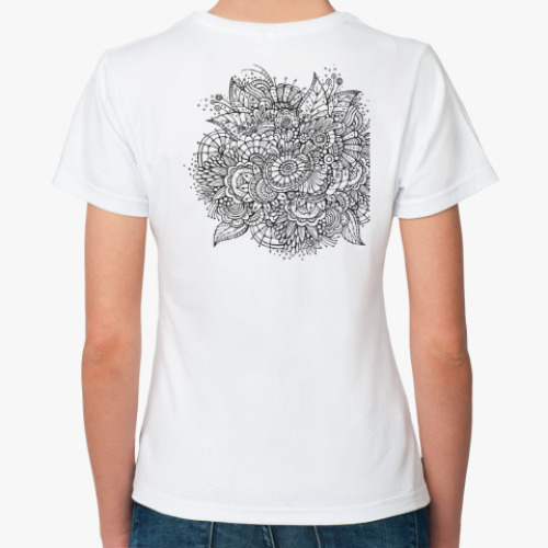 Классическая футболка с принтом Цветочный бум