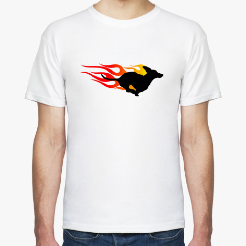 Футболка с принтом Dachshund In Flames