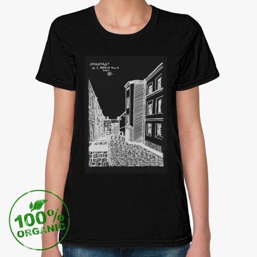 Женская футболка из органик-хлопка с принтом Кронштадт