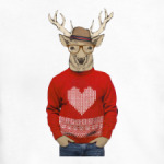 Олень хипстер Влюбленный Валентин