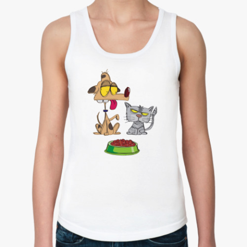 Женская майка с принтом  'Кошка&Собака'