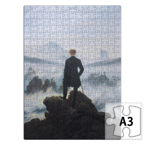 Пазл с принтом К. Фридрих. Странник над морем тумана (Романтизм)