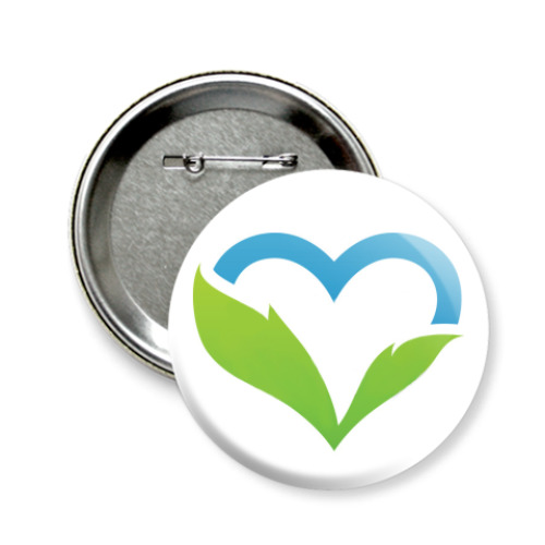 Значок 58мм с принтом  'Веган'