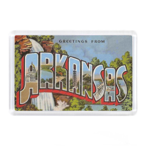 Магнит с принтом Ретро Arkansas, USA