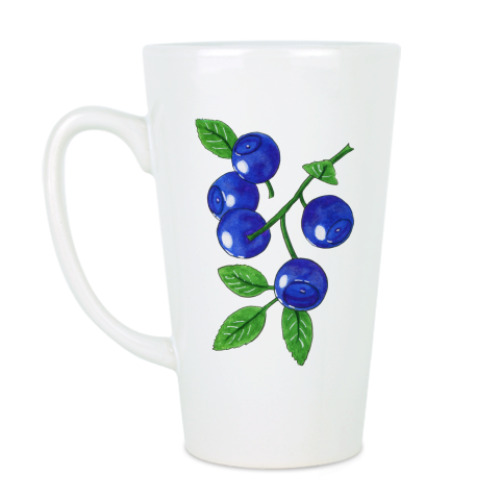 Чашка Латте с принтом "Черничник"