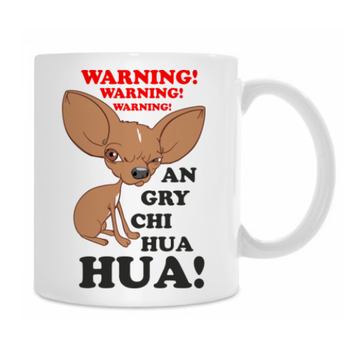 Кружка с принтом Angry chihuahua