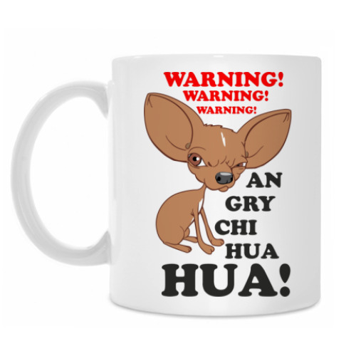 Кружка с принтом Angry chihuahua