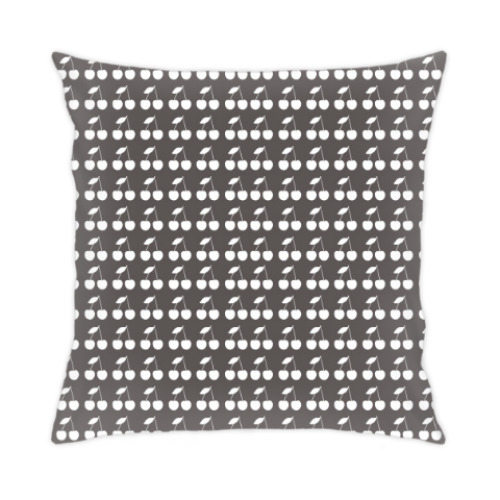 Подушка с принтом зимняя вишня