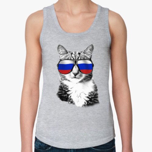 Женская майка с принтом Крутой Кот