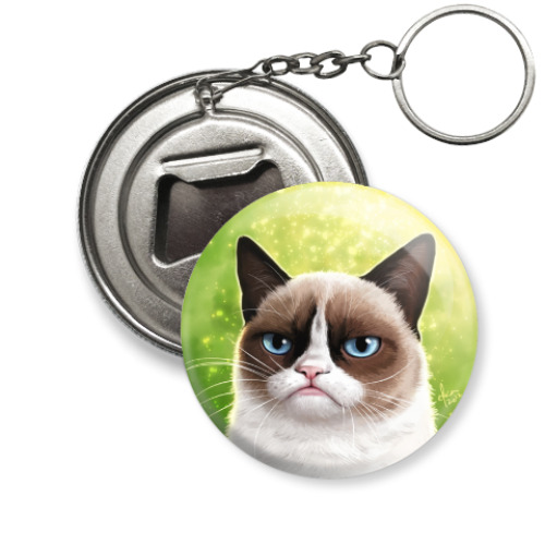 Брелок-открывашка с принтом Grumpy Cat