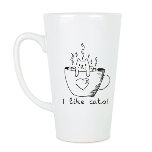 Чашка Латте с принтом Котокофе