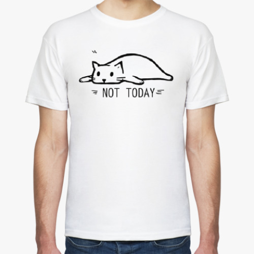 Футболка с принтом NOT TODAY / НЕ СЕГОДНЯ  / КОТ
