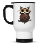 Кружка-термос белая Сова