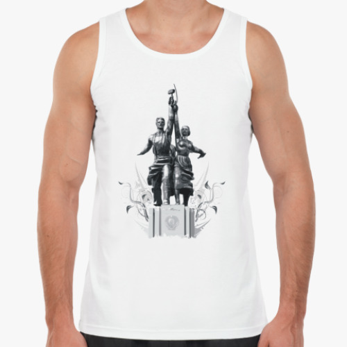 Майка с принтом «Рабочий и колхозница»