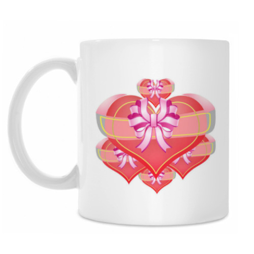 Кружка с принтом Подарочные сердца
