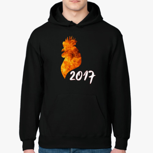 Толстовка худи с принтом Огненный петух 2017