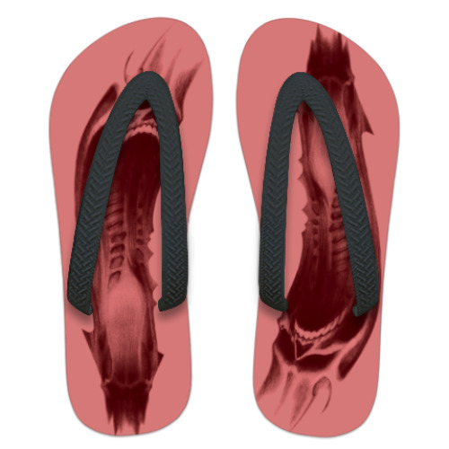Шлепанцы (сланцы) с принтом Мясо